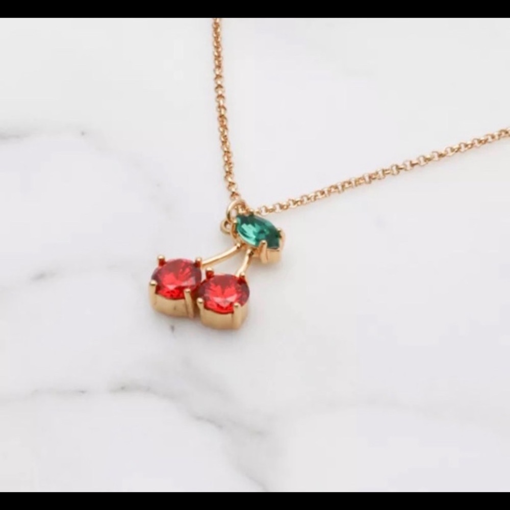 Kate Spade Gold-Plated Cherry Crystal Necklace